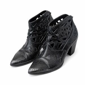 Zadig & Voltaire Women's Cara Snake-Embossed Leather Western Booties/Boot